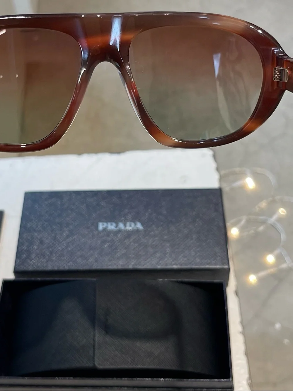 Prada Brown Gradient Acetate Sunglasses with Dark Lenses